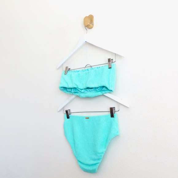 NEW! Kenny Flowers THE ARUBA LUXE CRINKLE Bandeau Bikini Top & Bottom Set M, L - Picture 7 of 9